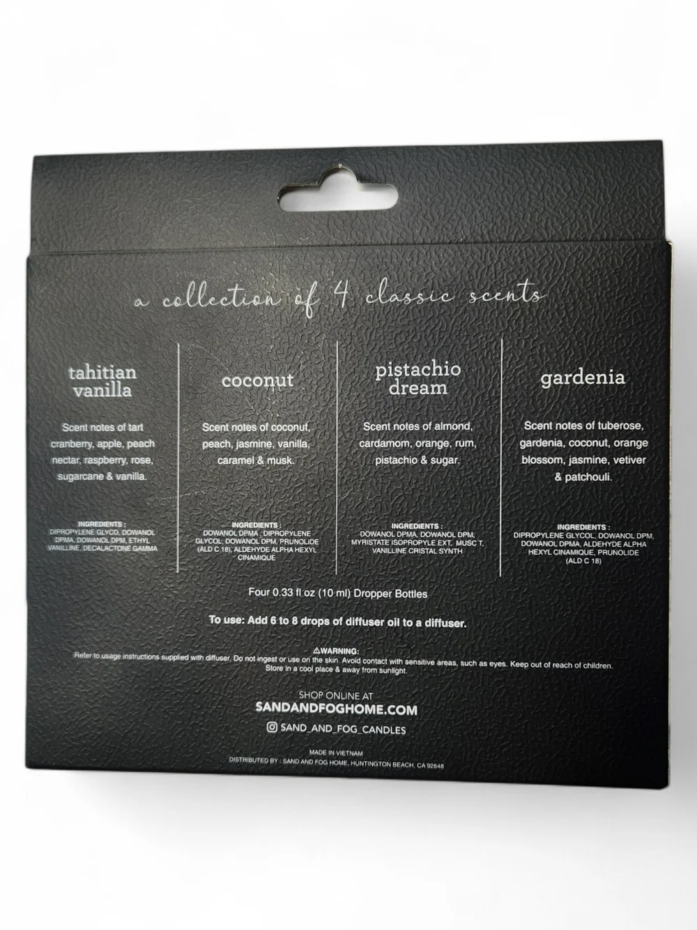Sand + Fog Fragrance Diffuser Oils A Collection Of Four Classic Scents Set